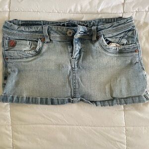 Casual Light Blue Denim Mini Skirt